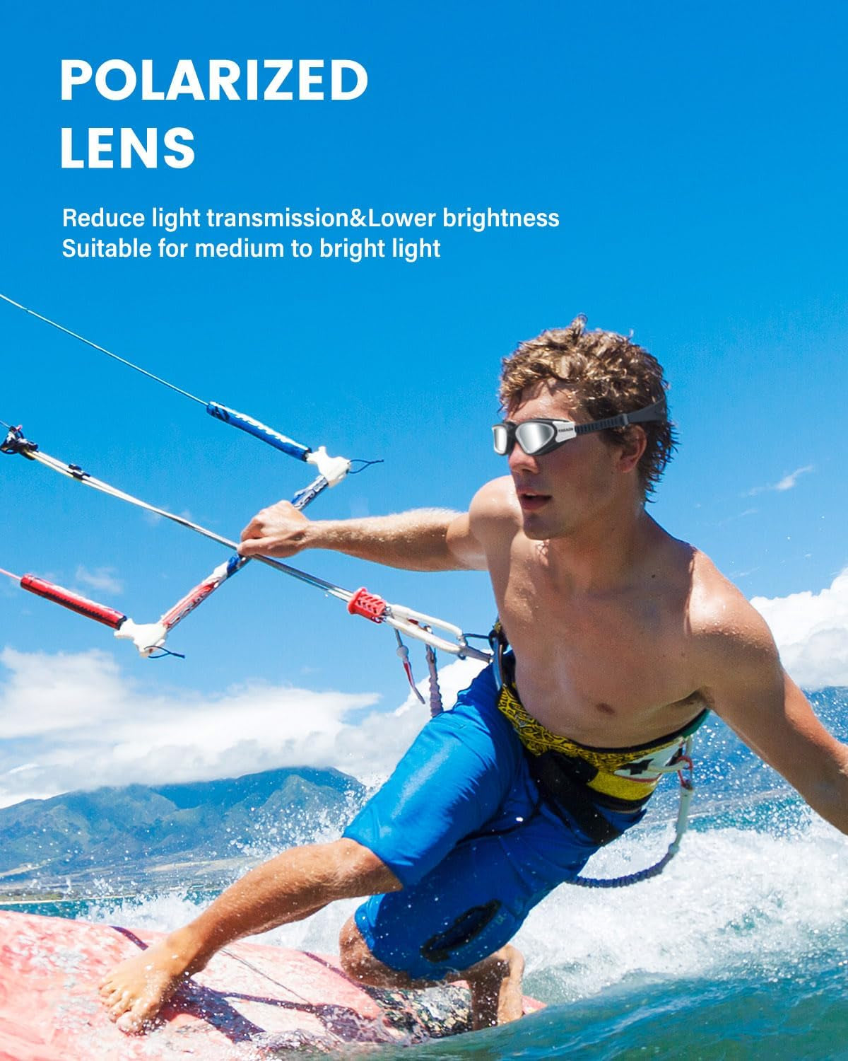 Swim Goggles, Polarized Anti-Fog Swimming Goggles for Adult Men Women