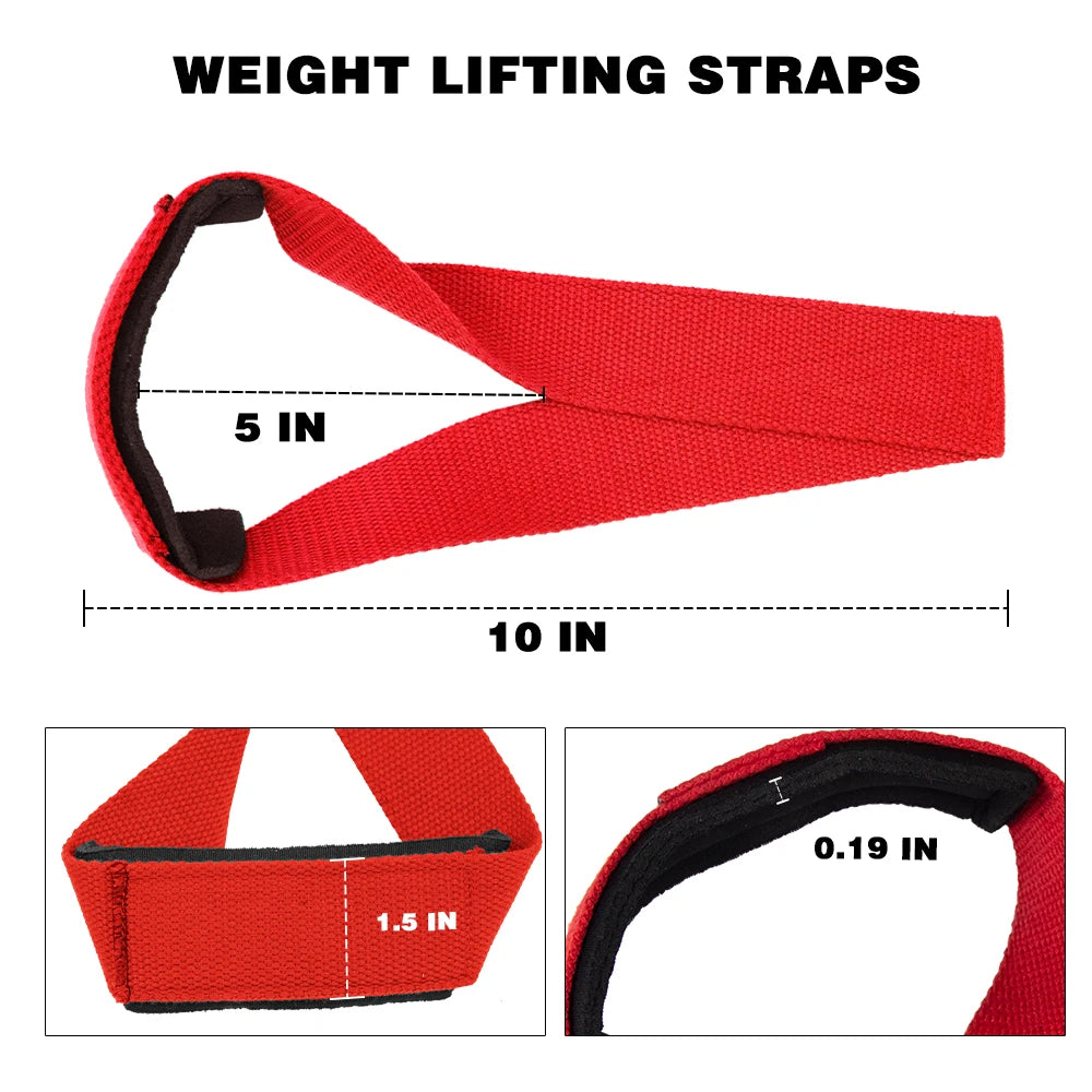 MKAS 1 Pair Gym Lifting Straps Fitness Gloves Anti-Slip Hand Wraps Wrist Straps Support for Weight Lifting Powerlifting Training